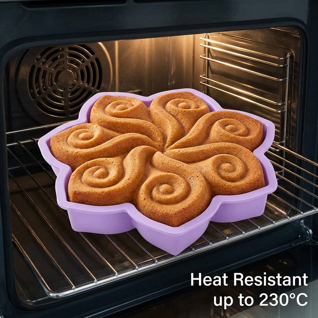 Kitchen Hanging Gadgets - Büyük Çiçek Silikon Kek Kalıbı Spiral