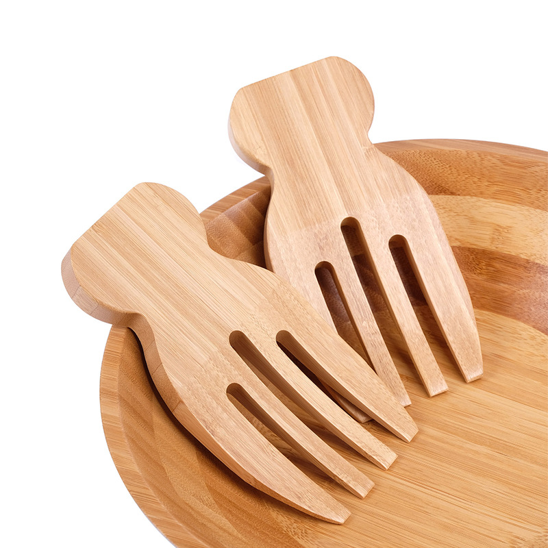 Kitchen Helper Gadgets - 2 adet salata eller bambu salata