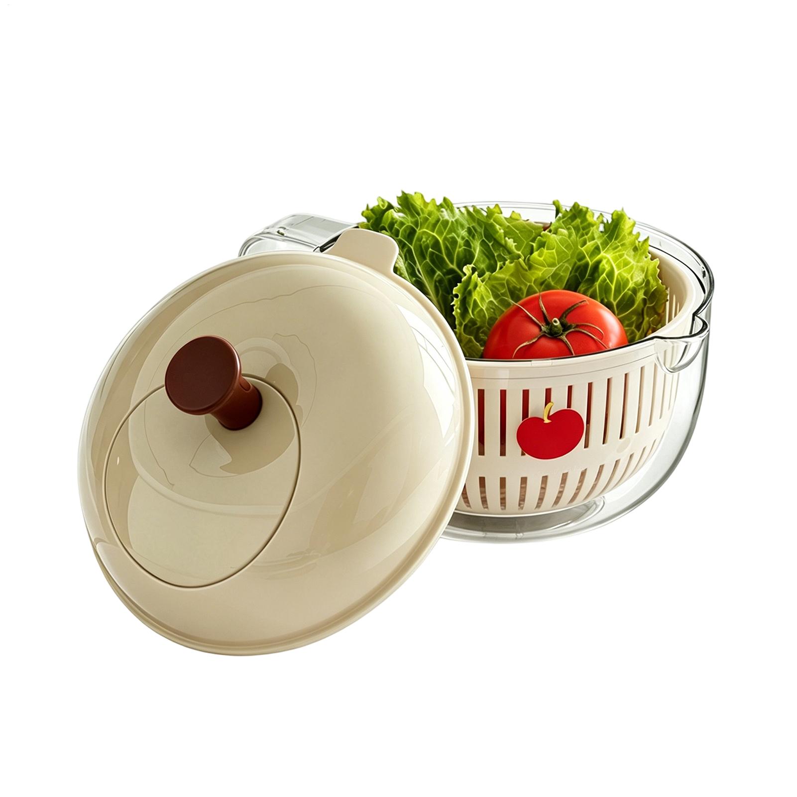 Salad Spinner - Apples Design Sebze Yıkayıcı, Çift Katmanlı