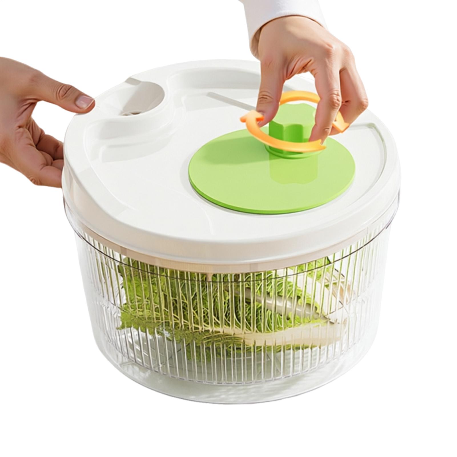 Salad Spinner - Manuel Çarklı Salata Kurutucu, Süzgeçli Sebze