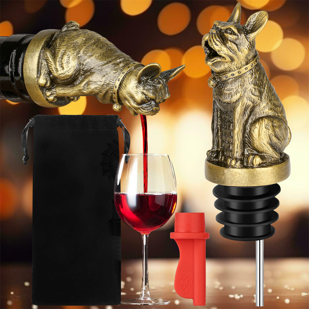 Kitchen Hanging Gadgets - Sevimli Fransız Bulldog Şarap Pouer şişe