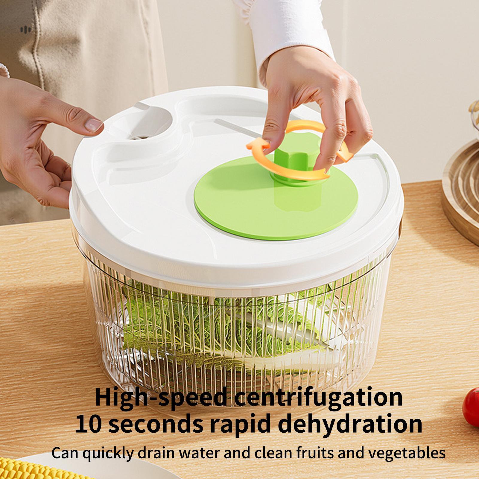 Salad Spinner - Drenaj Musluklu Manuel Salata Kurutucu, Çıkarılabilir