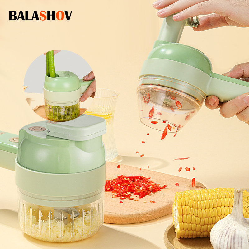Kitchen Gadgets Machine - 4In1 Elektrikli Sebze Kesici Seti El