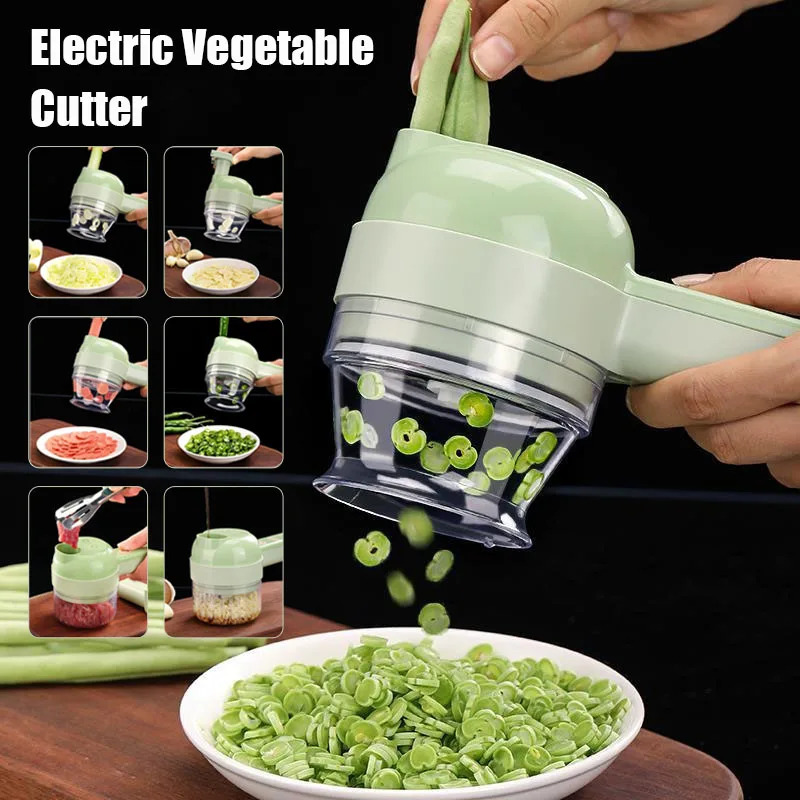 Kitchen Gadgets Machine - 4'ü 1 Arada Elektrikli Sebze Doğrayıcı,